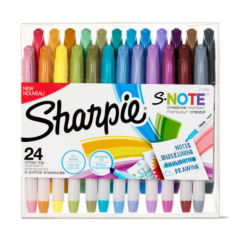 Sharpie S-Note Highlighters, Chisel Tip, Assorted Colors, Pack Of 24 Highlighters MPN:2117330