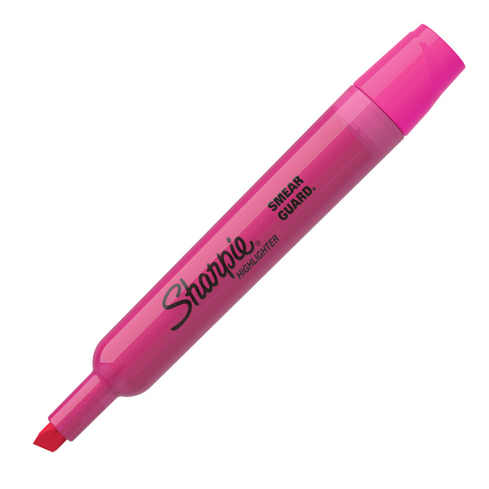 Sharpie Tank Style Highlighters, Chisel Tip, Fluorescent Pink, Box of 12 MPN:25009