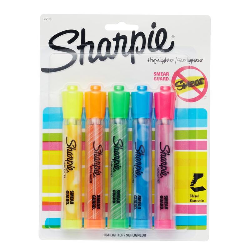 Sharpie Accent Generation Highlighters, Assorted, Pack Of 5 (Min Order Qty 18) MPN:25573