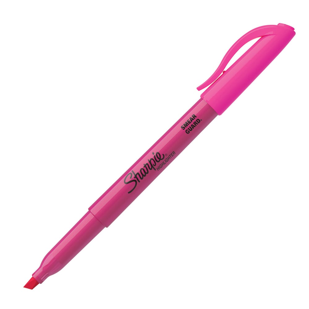 Sharpie Accent Pocket Highlighters, Fluorescent Pink, Box Of 12 MPN:27009