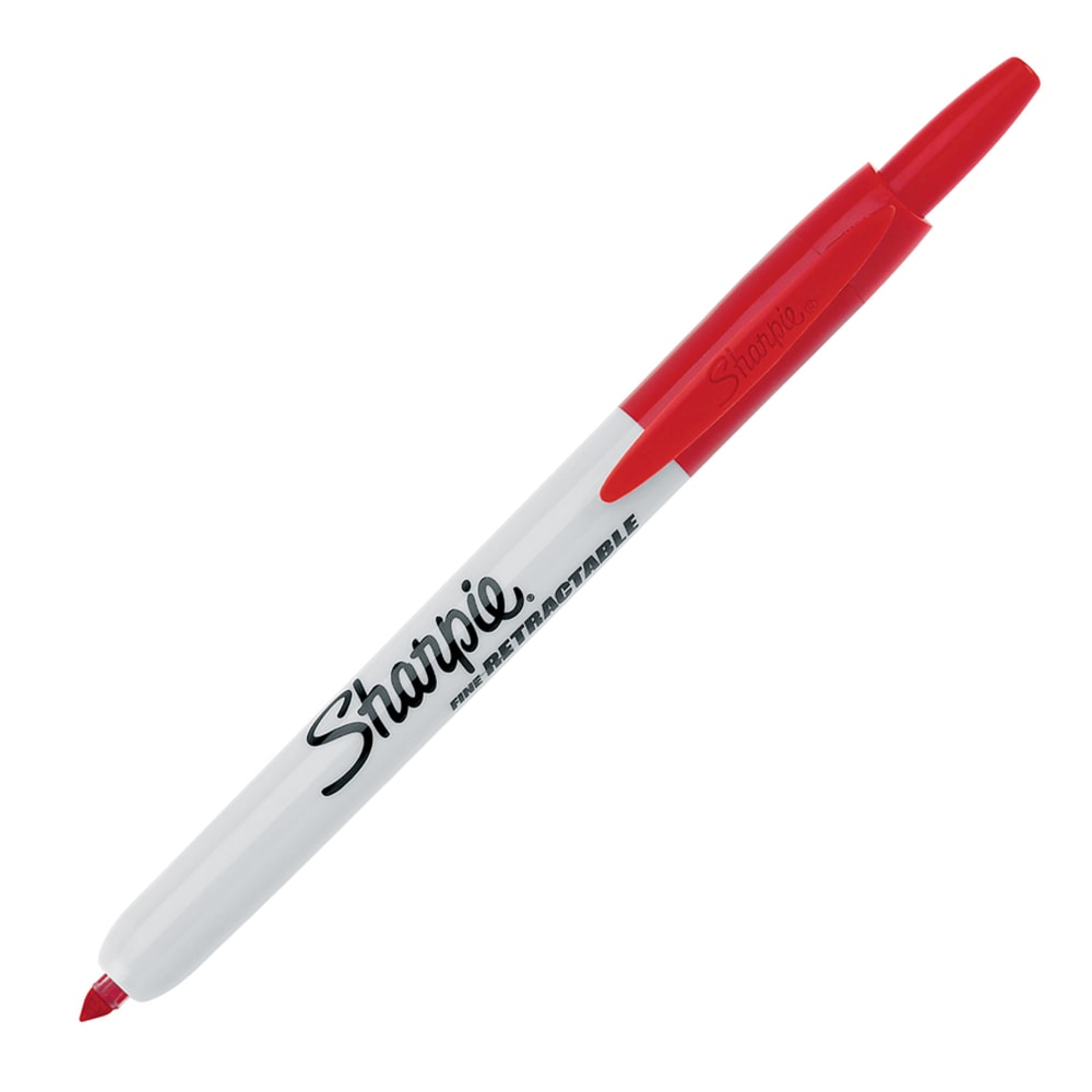 Sharpie Retractable Permanent Markers, Fine Point, Red, Box Of 12 MPN:32702DZ