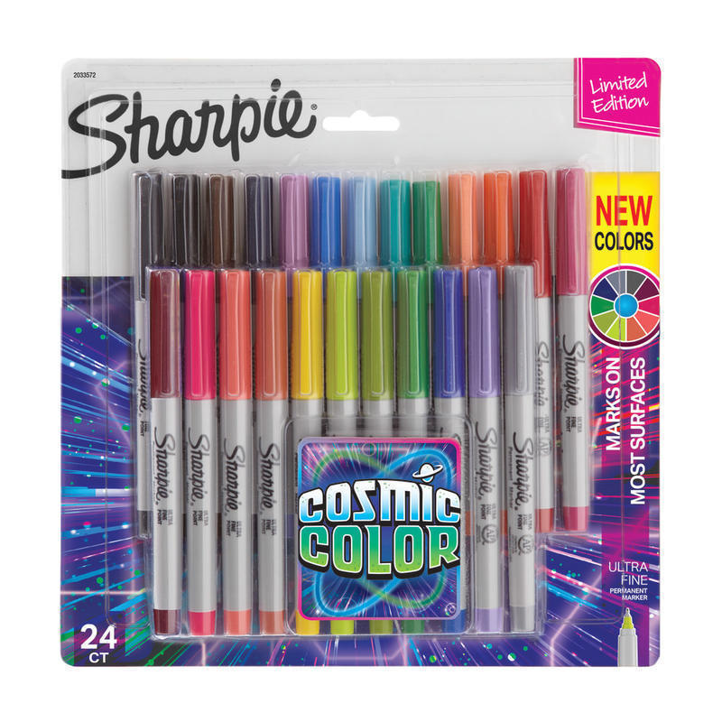 Sharpie Glam Pop Permanent Markers, Ultra-Fine Point, Assorted Colors, Pack Of 24 Markers MPN:32893