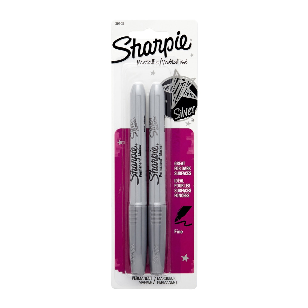 Sharpie Metallic Markers, Silver, Pack Of 2 Markers MPN:39108