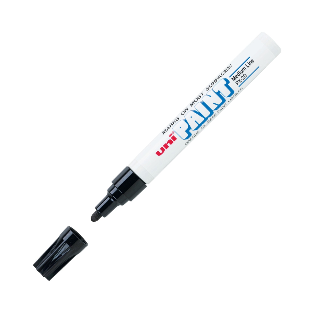Uni-Paint Markers, Medium Point, Black, Pack Of 12 MPN:63601DZ