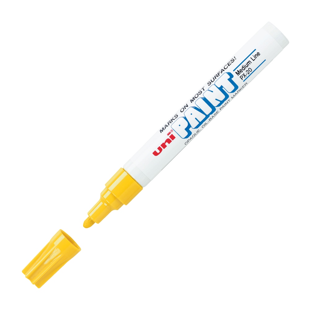 Uni-Paint Markers, Medium Point, Yellow, Pack Of 12 MPN:63605