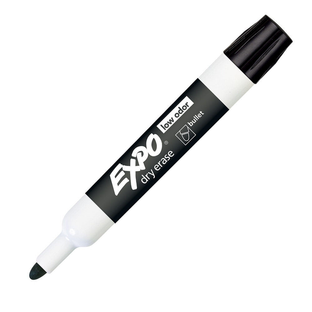 EXPO Low-Odor Dry-Erase Markers, Bullet Point, Black, Pack Of 12 MPN:82001