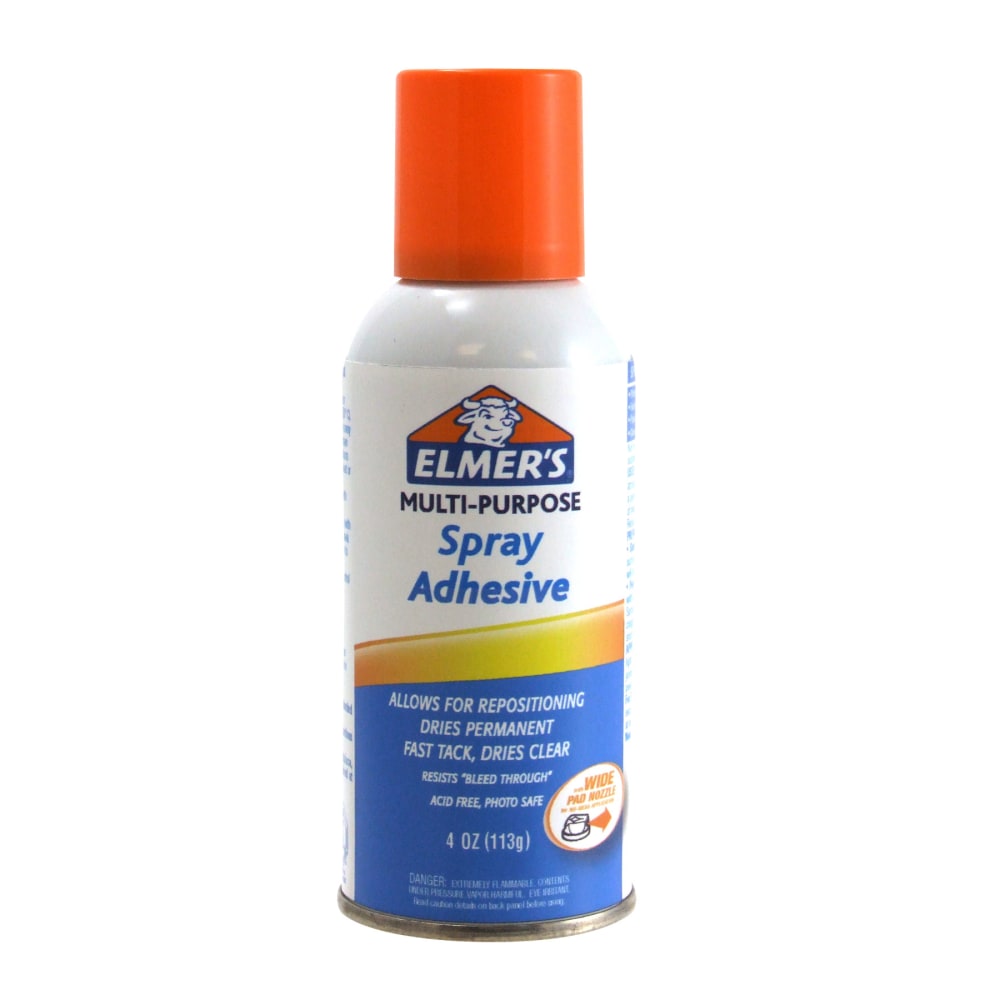 Elmers Spray Adhesive, Clear, 4 Oz MPN:E452