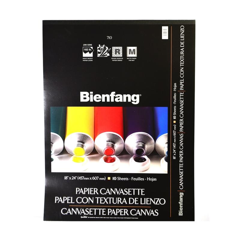 Bienfang Canvasette Paper Canvas, 18in x 24in, 10 Sheets Per Pad MPN:270157