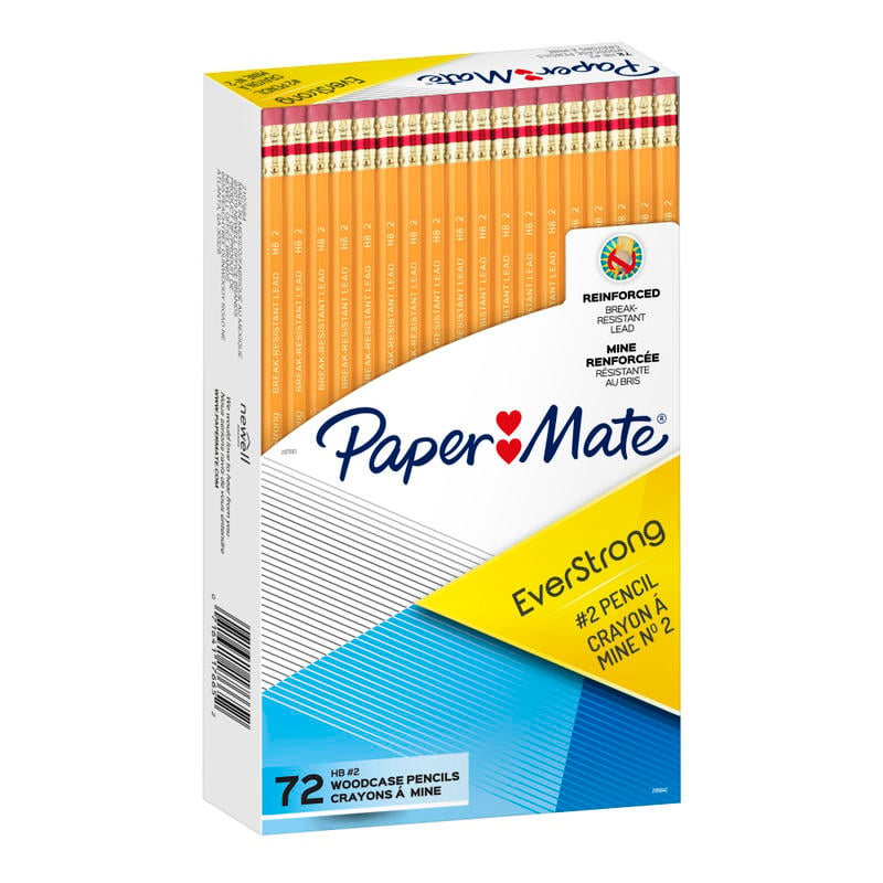 Paper Mate Everstrong Break-Resistant Pencils  #2  HB  Box Of 72 Unsharpened Pencils MPN:2105642