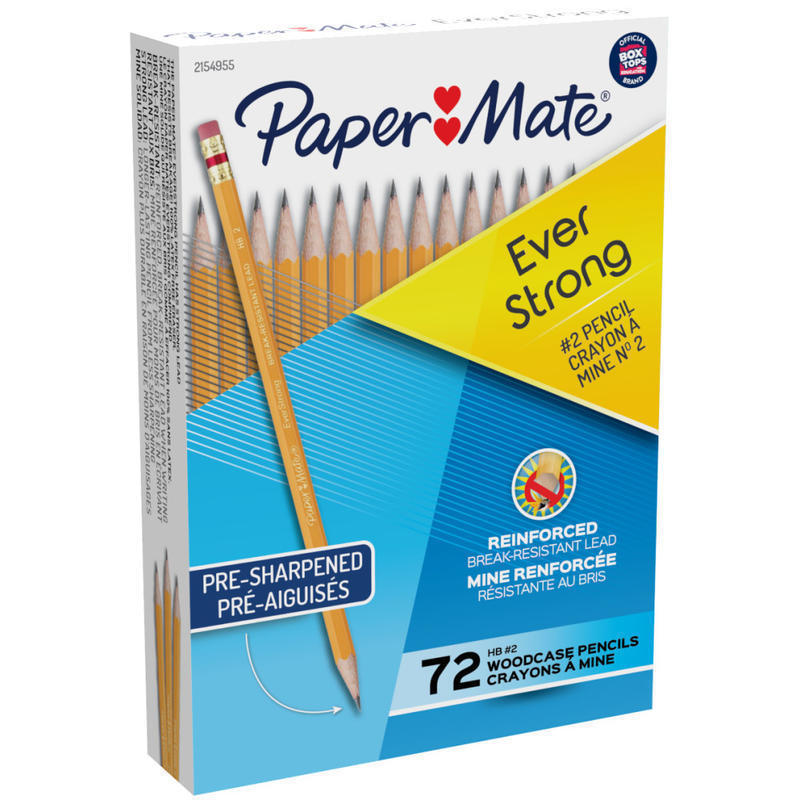 Paper Mate Everstrong Break-Resistant Pencils, #2 Lead, Yellow, Pack Of 72 Pre-Sharpened Pencils MPN:2154955