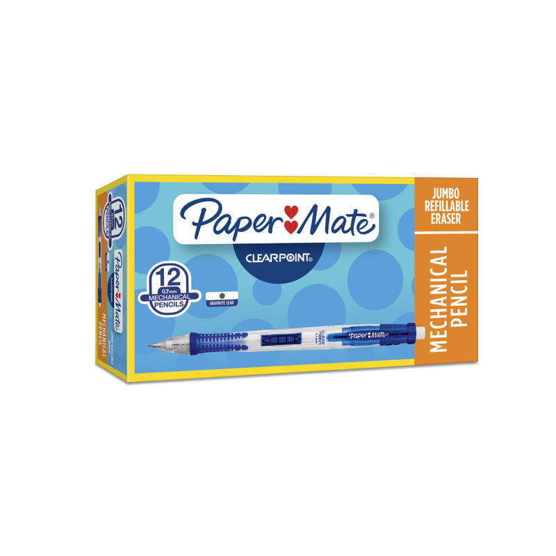 Paper Mate Clearpoint Mechanical Pencil, 0.7mm, #2 Lead, Blue Barrel, Pack Of 12 MPN:56043