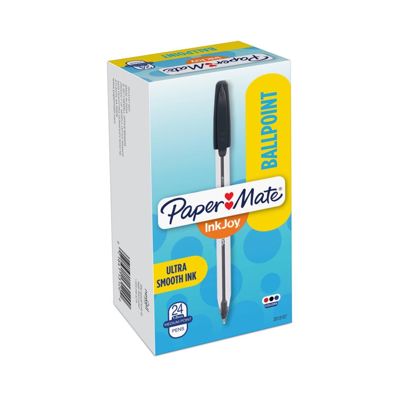 Paper Mate InkJoy 50ST Ballpoint Pens, Medium Point, 1.0 mm, Translucent Barrel, Assorted Ink Colors, Pack Of 24 Pens MPN:2013157