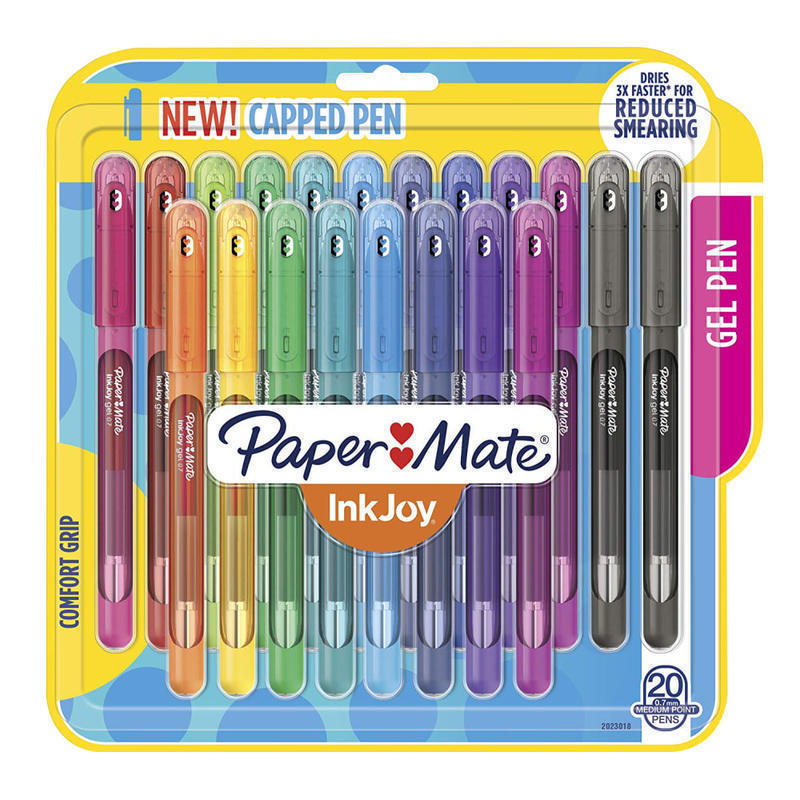 Paper Mate Inkjoy Gel 600ST Stick Pens, Medium Point, 0.7 mm, Assorted Ink Colors, Pack Of 20 MPN:2023018