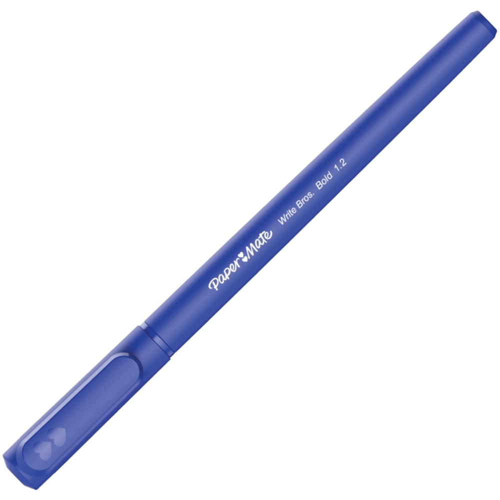 Paper Mate Write Bros. 1.2mm Ballpoint Pen - Bold Pen Point - 1.2 mm Pen Point Size - Blue - 1 Dozen MPN:2124513