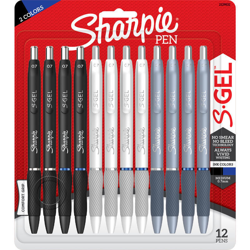 Sharpie S-Gel Fashion Barrel Gel Pens, Medium Point, 0.7 mm, Assorted Barrel, Assorted Ink, Pack Of 12 Pens MPN:2129832