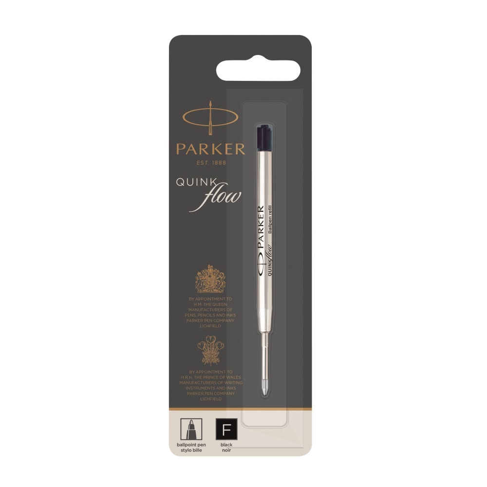 Parker Ballpoint Pen Refill, Fine Point, 0.7 mm, Black MPN:30315