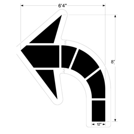 Stencil, Large Fed Curved Arrow, 1/8