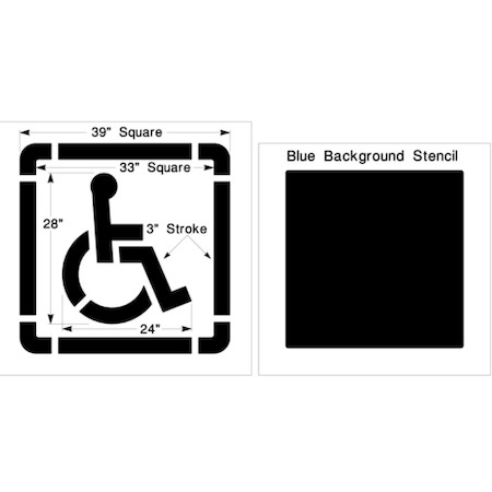 Stencil, Large Handicap w/ Border, 1/8