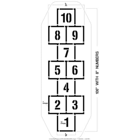 Playground Stencil, Hopscotch, 1/8