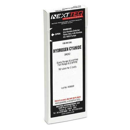 Detector Tube, For Hydrogen Cyanide, PK5 MPN:NX165L