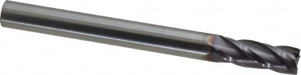 Square End Mill: 3/8'' Dia, 1'' LOC, 3/8'' Shank Dia, 4'' OAL, 4 Flutes, Solid Carbide MPN:17001618