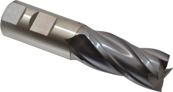 Square End Mill: 1'' Dia, 2'' LOC, 1'' Shank Dia, 4-1/2'' OAL, 4 Flutes, Cobalt MPN:17016441