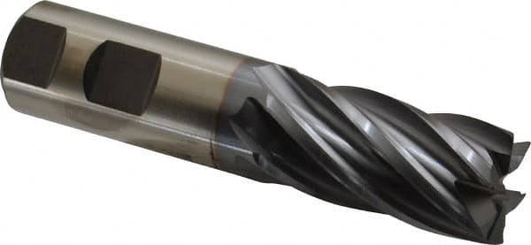 Square End Mill: 1'' Dia, 2'' LOC, 1'' Shank Dia, 4-1/2'' OAL, 6 Flutes, Cobalt MPN:17016446