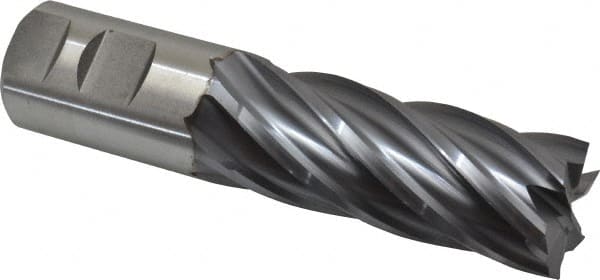 Square End Mill: 1-1/4'' Dia, 3'' LOC, 1-1/4'' Shank Dia, 5-1/2'' OAL, 6 Flutes, Cobalt MPN:17016456
