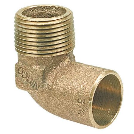 Elbow, Bronze, Cup 1/2 in, MNPT 3/4 in MPN:707-4R-LF 1/2X3/4