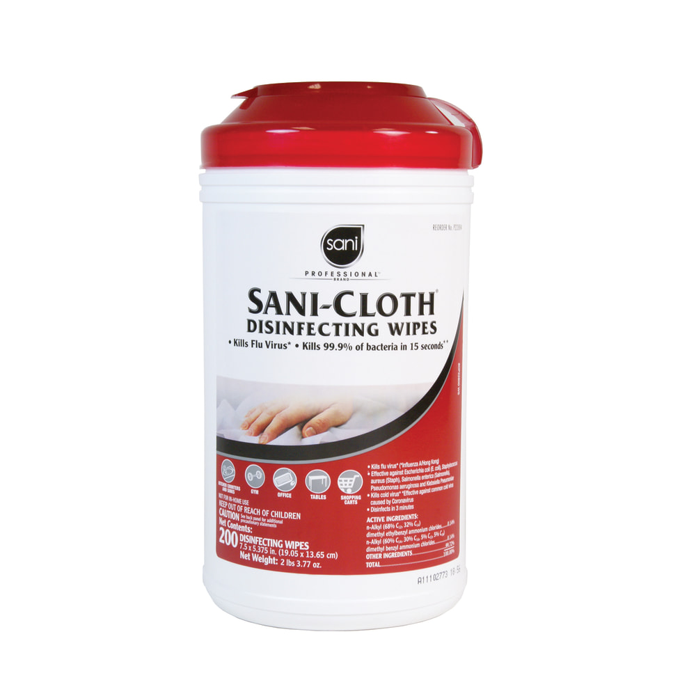 Sani-Cloth Disinfecting Wipes - Wipe - 7.50in Width x 5.40in Length - 200 / Each - White (Min Order Qty 5) MPN:P22884EA
