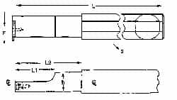 Indexable Grooving-Cutoff Toolholder: THI-1 1/4 RH, 1-1/4