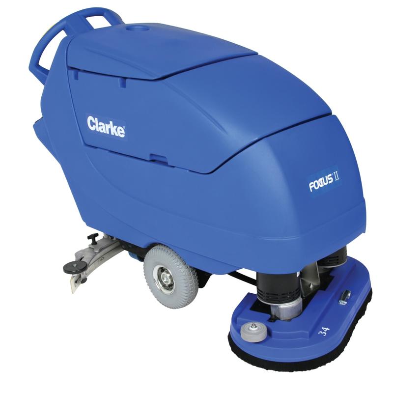 Clarke Focus II 34in Disc Walk Behind Auto Scrubber With Onboard Chemical Mixing System MPN:05418A