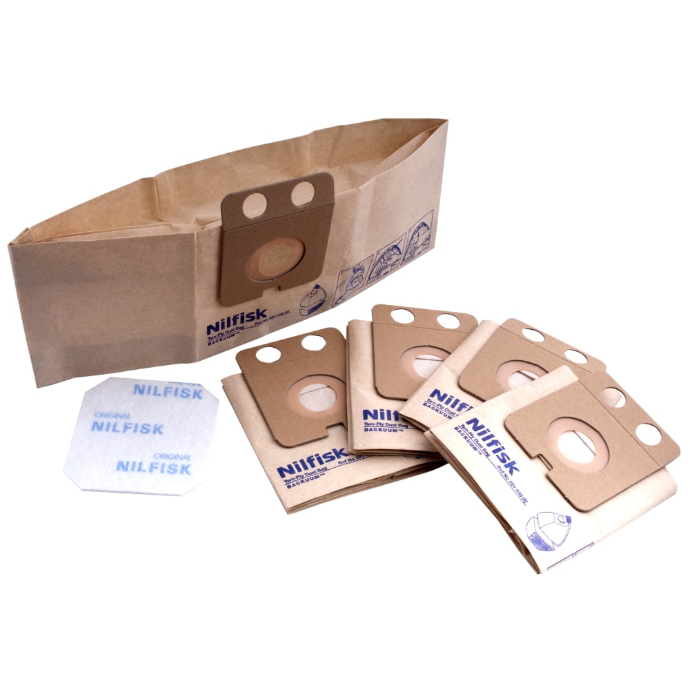 Nilfisk Advance Replacement Vacuum Bags For Select Nilfisk Vacuums, Pack Of 5 Bags MPN:22198000