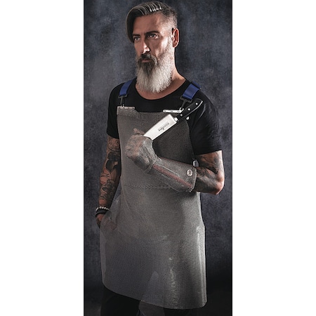 Bib Apron, Stainless Steel, Silver, 34 in, Universal MPN:S4-2234A