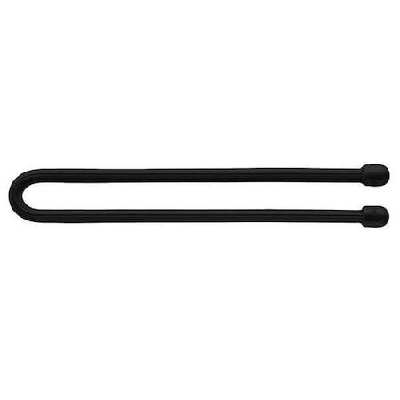 Gear Tie, 12 in L, Variable Max Bundle Dia., Black, Rubber, Wire, 2 PK MPN:GT12-01-2R3