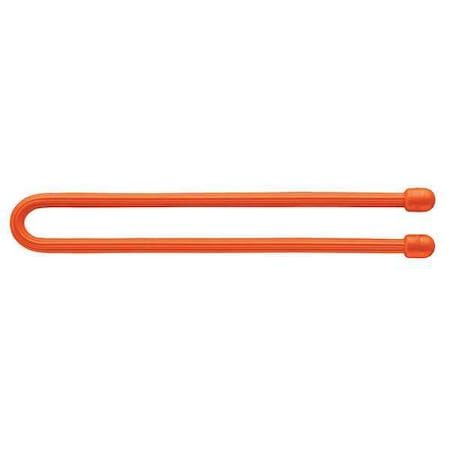 Gear Tie, 12 in L, Variable Max Bundle Dia., Orange, Rubber, Wire, 2 PK MPN:GT12-31-2R3