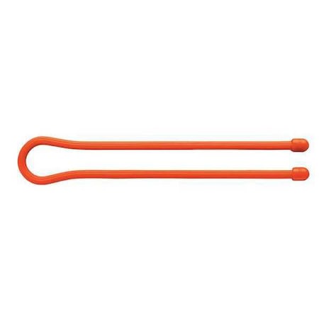 Gear Tie, 18 in L, Variable Max Bundle Dia., Orange, Rubber, Wire, 2 PK MPN:GT18-31-2R3