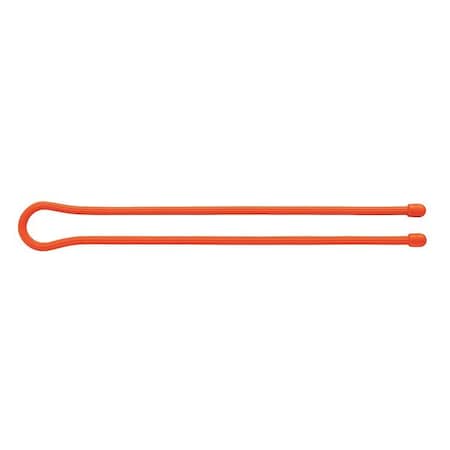 Gear Tie, 24 in L, Variable Max Bundle Dia., Orange, Rubber, Wire, 2 PK MPN:GT24-31-2R3