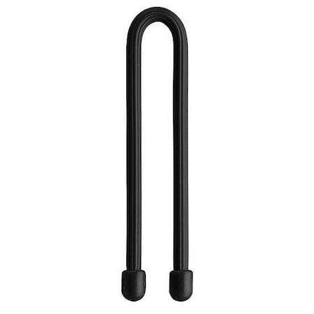 Gear Tie, 6 in L, Variable Max Bundle Dia., Black, Rubber, Wire, 2 PK MPN:GT6-2PK-01