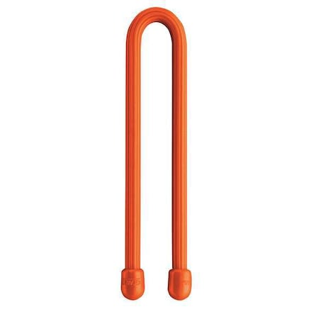 Gear Tie, 6 in L, Variable Max Bundle Dia., Orange, Rubber, Wire, 2 PK MPN:GT6-2PK-31