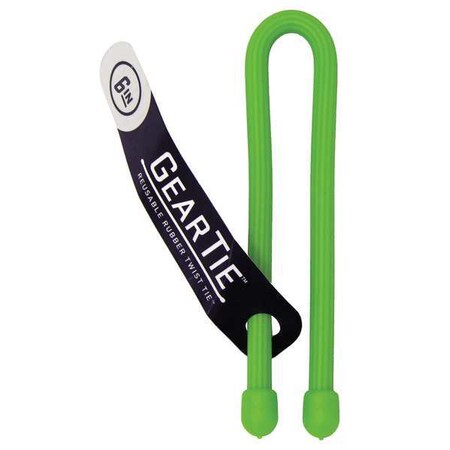 Gear Tie, 6 in L, Variable Max Bundle Dia., Assorted Colors, Rubber, Steel, 100 PK MPN:GT6MGB-A3-R9