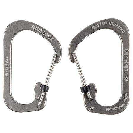 Locking Carabiner Clip, Silver, 1-3/32 in. MPN:CSL2-11-R6