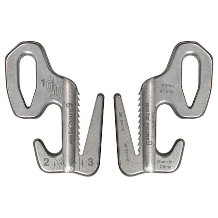 Rope Tightener, 3-1/2 In., Aluminum, Silver MPN:F9L-02-09