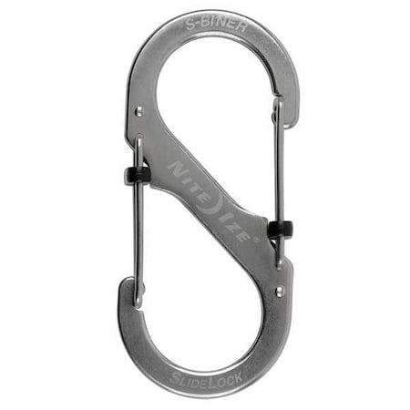 Carabiner Clip, 3-35/64 in., Silver MPN:LSB4-11-R3