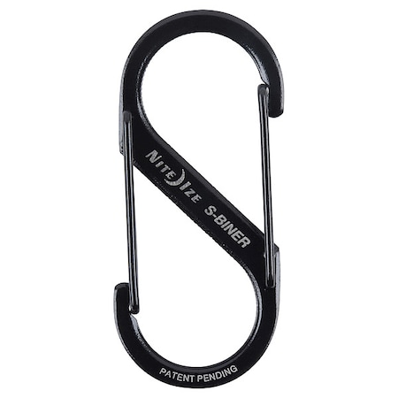 Carabiner Clip, 3-1/2 In., Steel, Black MPN:SB234-03-01