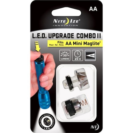 LED Upgrade Kit for use with AA Mini MagLite Flashlight MPN:LUC2-07