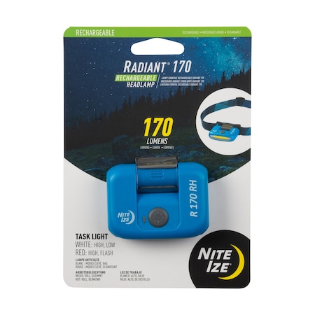 Rechargeable Headlamp, Blue, 170 lumens MPN:R170RH-03-R7