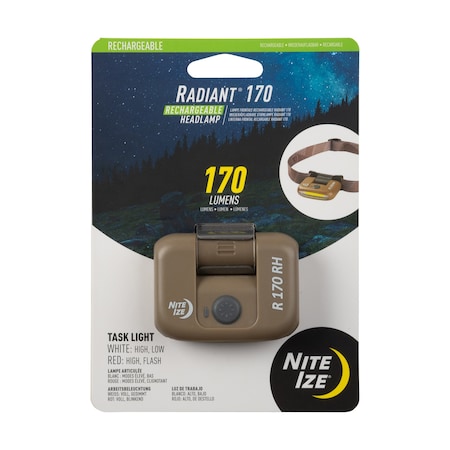Rechargeable Headlamp, Coyote, 170 lumens MPN:R170RH-29-R7
