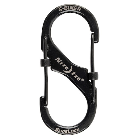 Double Carabiner, Slide Lock, Stainless Steel, Black MPN:LSB2-01-R3