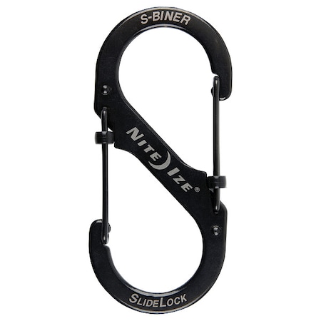 Double Carabiner, Slide Lock, Stainless Steel, Black MPN:LSB4-01-R3